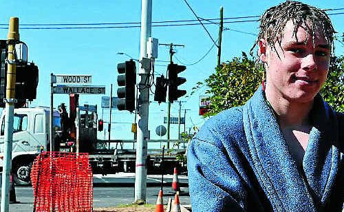 Raphan McLeod was happy about roadworks on the corner of Wallace and Wood Sts. Raphan McLeod was happy about roadworks on the corner of Wallace and Wood Sts.